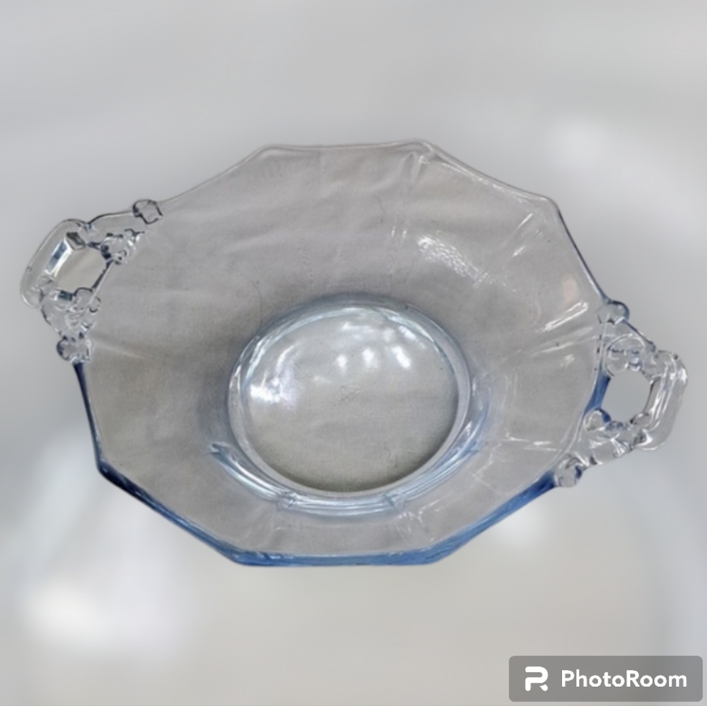 Vintage Cambridge Blue Glass Serving Dish